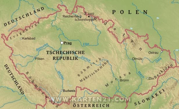 Fluss Karte Erzgebirge